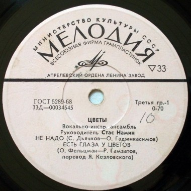 Советская (Российская) Эстрада - ВИА Цветы/Стас Намин - Не Надо